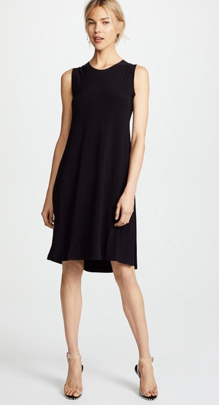 Vince Sleeveless Swing Sheath Dress 2 Black Capsule Minimalist Academia Career